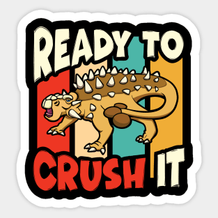 Ankylosaurus Ready to Crush It Sticker